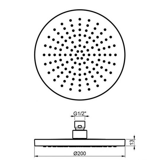 Верхний душ ALMAR Round Emotion 20 см E044210.316 схема 2