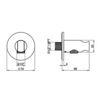 Подключение для душевого шланга ALMAR ROUND E095032.316 схема 2