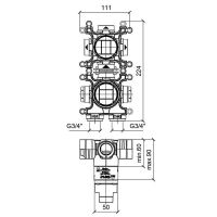 Скрытая часть смесителя ALMAR Modular E176907 схема 2