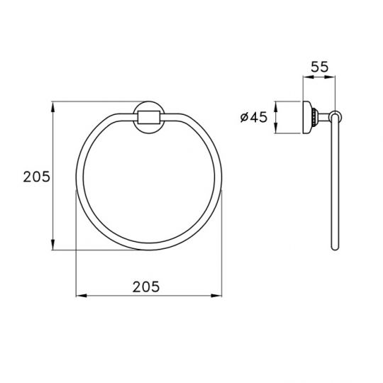 Полотенцедержатель кольцо 20.5см. подвесной 603 Stella Italica схема 2
