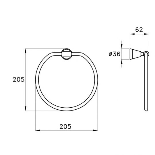 Кольцо для полотенца Stella 130 CT 10003 CR00 схема 3
