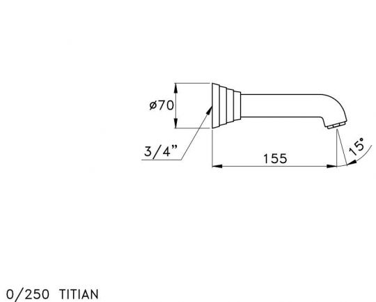 Излив для наполнения ванны Stella Titian TT 09000 CR00 схема 2
