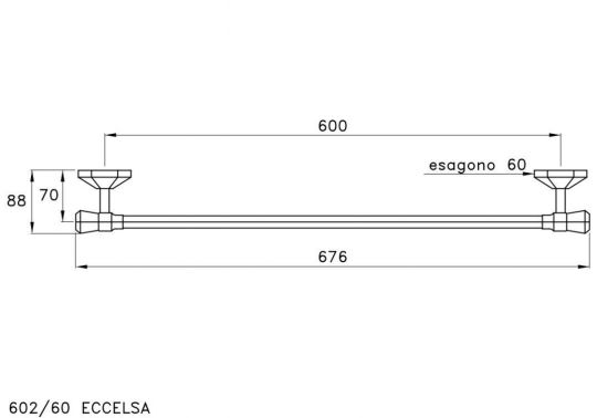 Полотенцедержатель Stella Eccelsa подвесной 60 см 602/60 схема 2