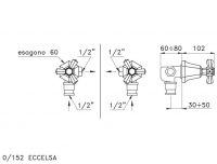 Угловой вентиль Stella Eccelsa EC 01101 CR00 схема 2