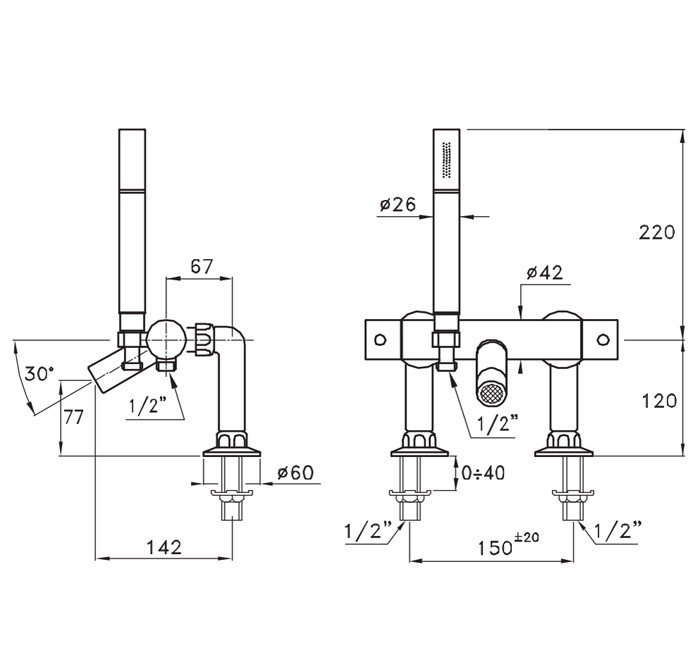 Смеситель для раковины Stella Casanova CS 01005 схема 2