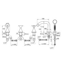 Смеситель для ванны Stella 130 CT 02304 CR00 схема 3