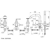 Смеситель для ванны Stella Titian TT 02304 CR00 схема 3