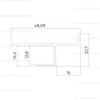 Теневой профиль для потолка Respect 7813 теневой зазор 15 мм схема