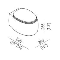 Унитаз Agape Pear 2 подвесной 38x52.8x25.5 см с сиденьем с микролифтом схема 3