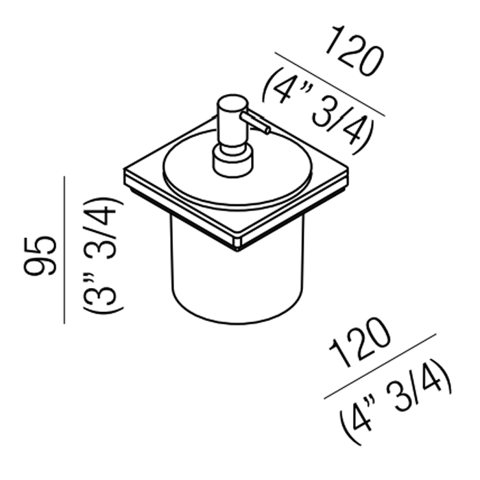 Дозатор для жидкого мыла Agape 369 подвесной цвет: белый/глянец схема 2