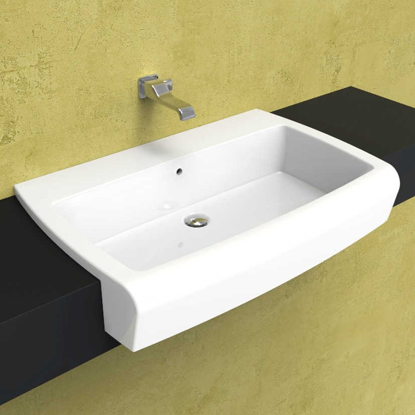 Раковина Flaminia Una 90 Semi-Inset Basin 90х59 схема 1