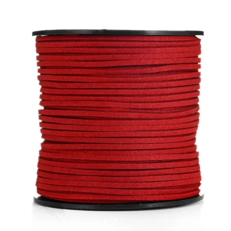 Шнур замшевый (алькантара)  2 мм Красный 1 метр в упаковке (SV.SH-02.05)