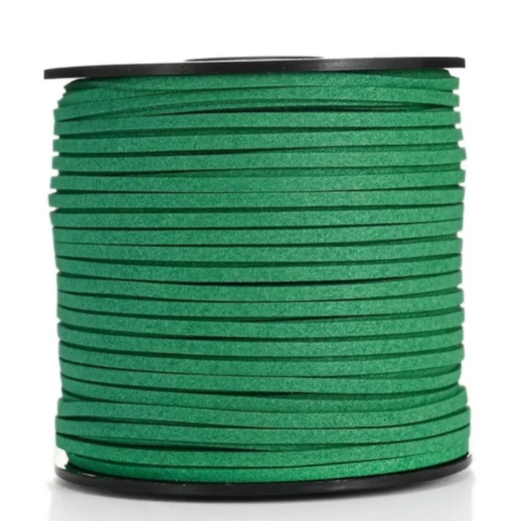 Шнур замшевый (алькантара)  2 мм Зеленый 1 метр в упаковке (SV.SH-02.03)