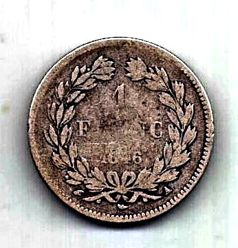 1 франк 1846 Франция Редкость