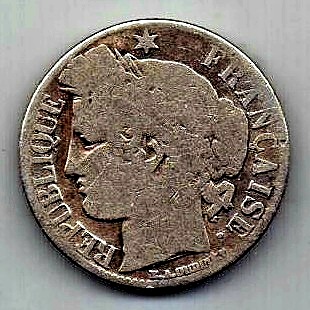 1 франк 1871 Франция К Редкость