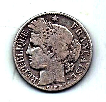 1 франк 1888 Франция XF