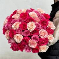 Микс из розовых оттенков роз Эквадор (от 11 шт)