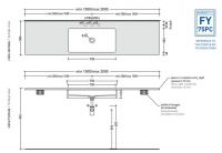 Столешница под раковину Flaminia Fly e Flymax 50х100-200 FY75PC схема 2