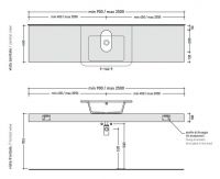 Столешница под раковину Flaminia Volo 46х80-250 F6VL66 схема 2