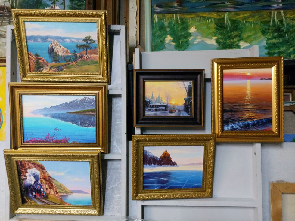 Небольшие картины на холсте "Золотой Байкал" и "Иркутск", РАСПРОДАЖА!!!