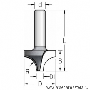 Фреза врезная профильная WPW 19 x 13 x 41 x 8 R6.3 RV06005