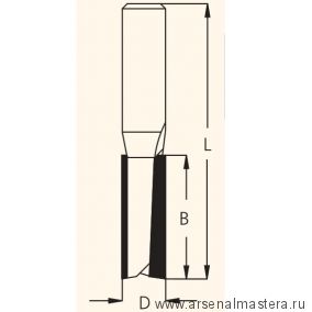 Фреза концевая цилиндрическая двузубая  D12 B51 d12 WPW P281202