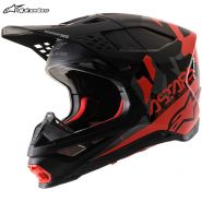 Шлем Alpinestars Supertech S-M8 Echo, Черно-серо-красный