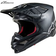 Шлем Alpinestars Supertech S-M8, Черно-белый матовый