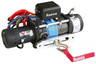 Лебёдка электрическая 24V Runva 12000 lbs 5443 кг (синтетический трос)