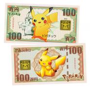100 йен Япония — Покемон Пикачу. Памятная банкнота. UNC Oz Msh