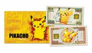 100 йен Япония — Покемон Пикачу. Памятная банкнота в буклете. UNC Oz Msh