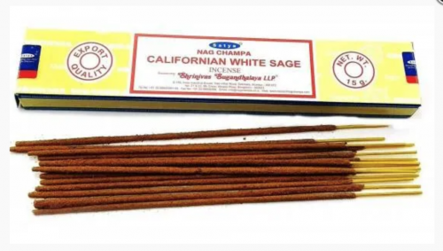 Благовония Наг Чампа Калифорнийский белый шалфей 15 г Сатья Nag Champa Californian White Sage Satya