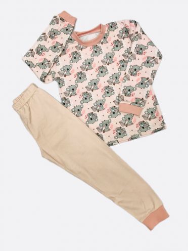 Пижама интерлок-пенье, арт.C-PJ023-ITp, розовый коала, купить оптом поштучно