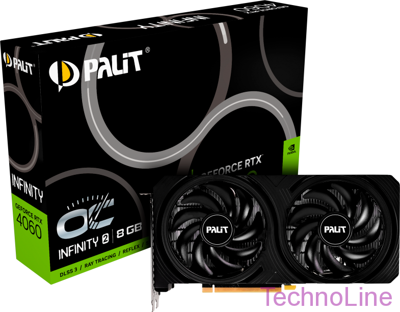 Видеокарта GeForce RTX 4060 8Gb Palit Infinity 2 OC NE64060S19P1-1070L