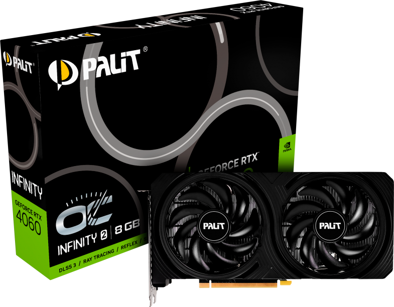 Видеокарта GeForce RTX 4060 8Gb Palit Infinity 2 OC NE64060S19P1-1070L