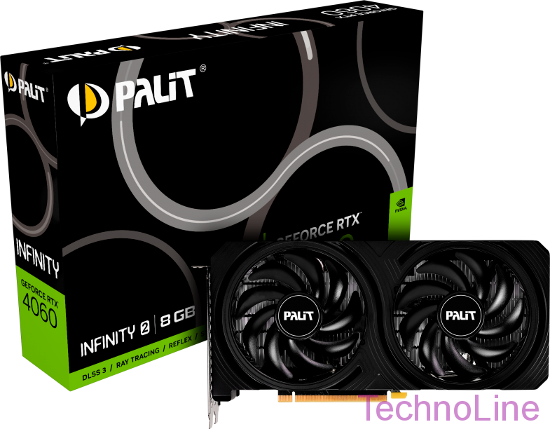 Видеокарта GeForce RTX 4060 8Gb Palit Infinity 2 NE64060019P1-1070L