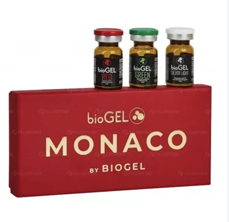 Сет MONACO BY BIOGEL (3фл: RED+GREEN+SILVER LIGHT), 15 мл