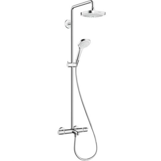 Изображение Душевая система Hansgrohe Croma Select E 27352400 с термостатом хром белая