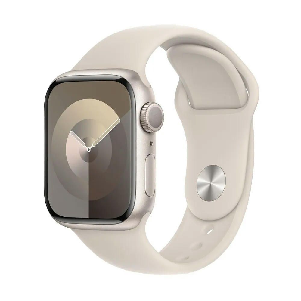 Apple Watch Series 9 41mm (GPS) Starlight Aluminum Case with Starlight Sport Band (S/M) (MR8T3/MRHN3)