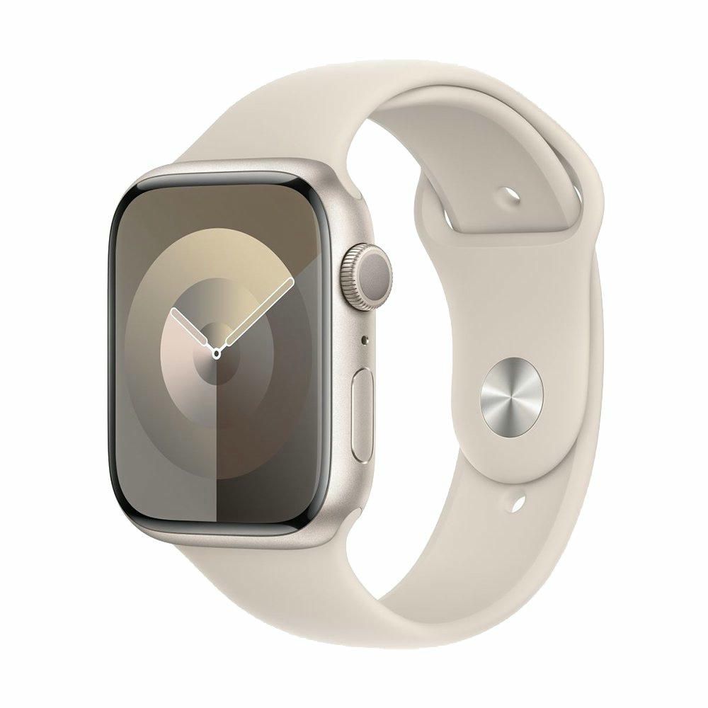 Apple Watch Series 9 45mm (GPS) Starlight Aluminum Case with Starlight Sport Band (M/L) (MR973)