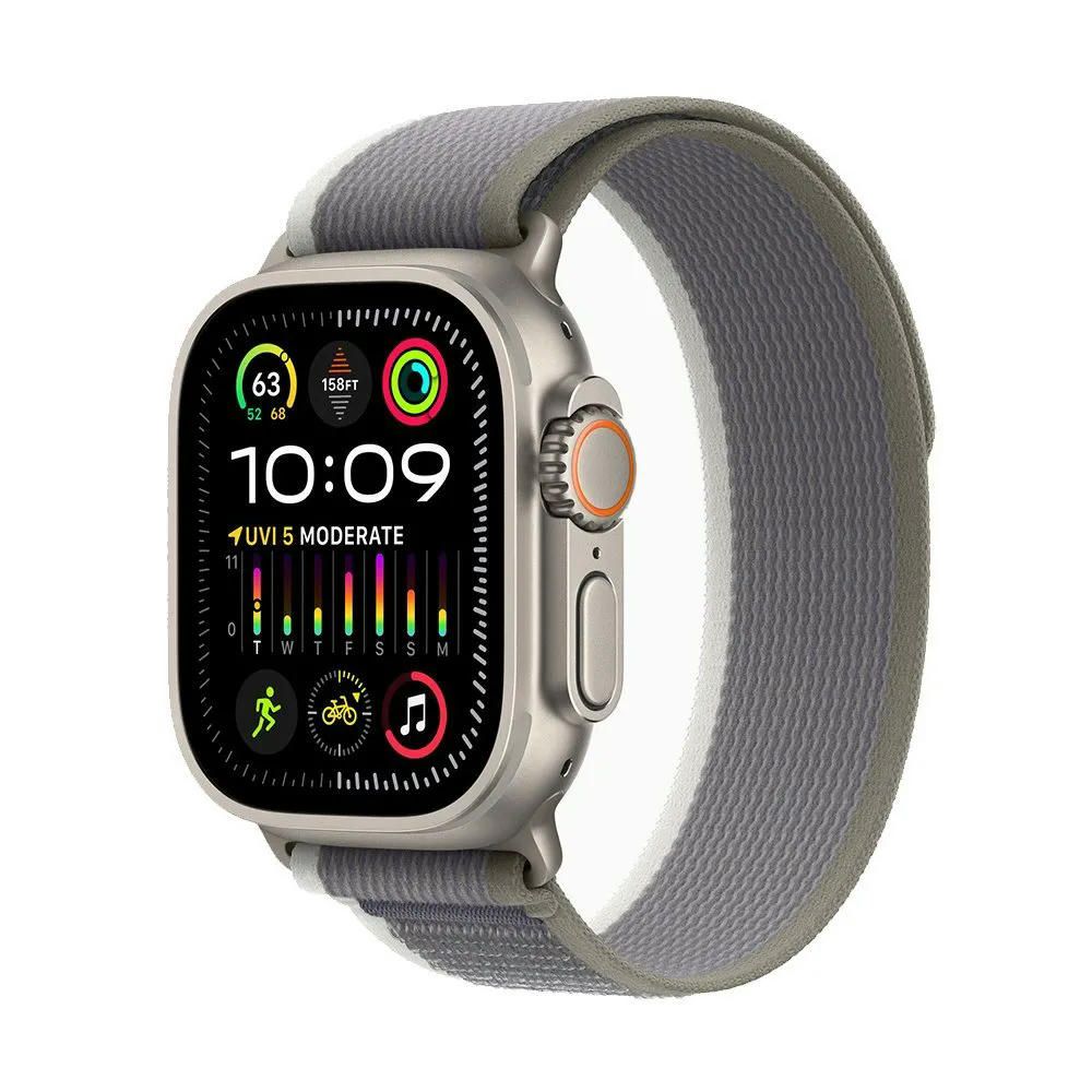 Apple Watch Ultra 2 49 mm (GPS+Cellular) Titanium Case Green/Gray Trail Loop (S/M) (MRF33)