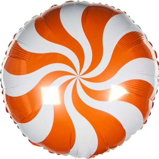 Леденец оранжевый на палочке шар фольгированный с воздухом