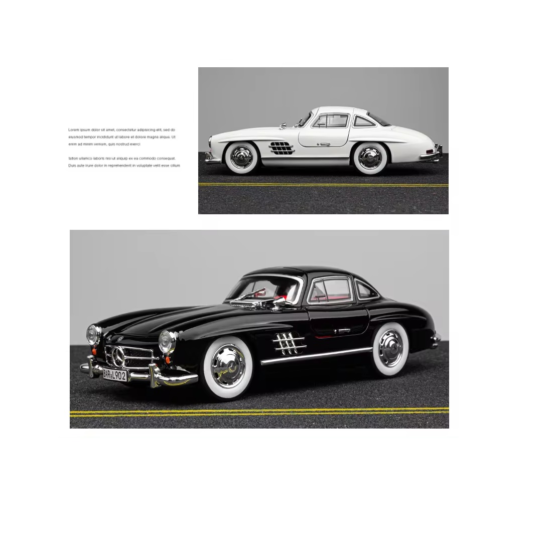 Модель автомобиля металлическая Mercedes Benz 300SL 1:24 свет, звук, 21 см. CZ174A