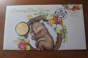 Австралия 1 доллар "Спящие детёныши животных. Вомбат" 2021 год UNC