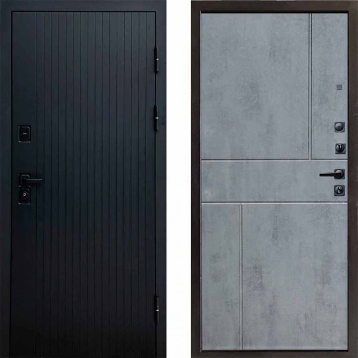 Входная дверь Termo-door Твист BLACK Горизонт бетон темный