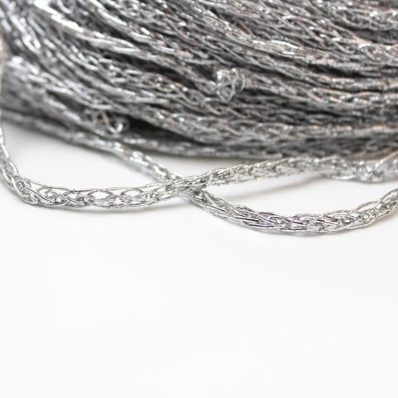 Шнур отделочный плетеный металлизированный 3,0 мм. Золото или серебро (AlisaCS-07.03)