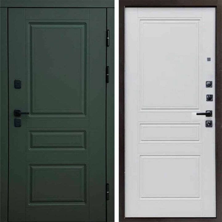 Входная дверь Termo-door Орегон Грин Классик белый матовый с терморазрывом Металлическая