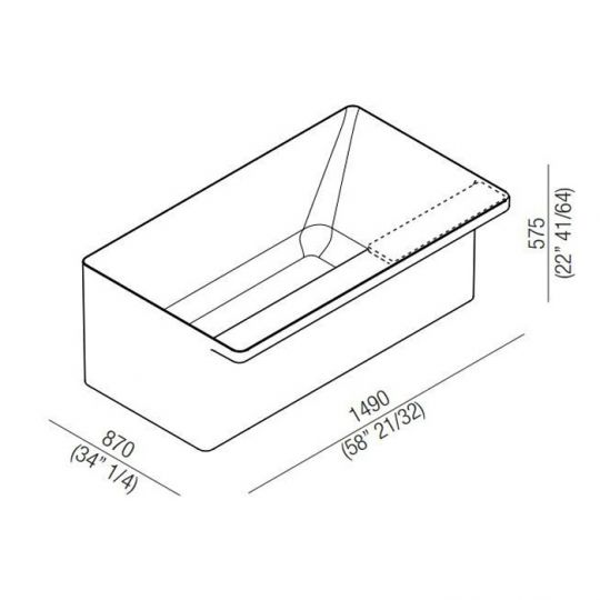 Ванна отдельностоящая Agape Marsiglia 149х87х57.5 см, цвет: белый схема 2