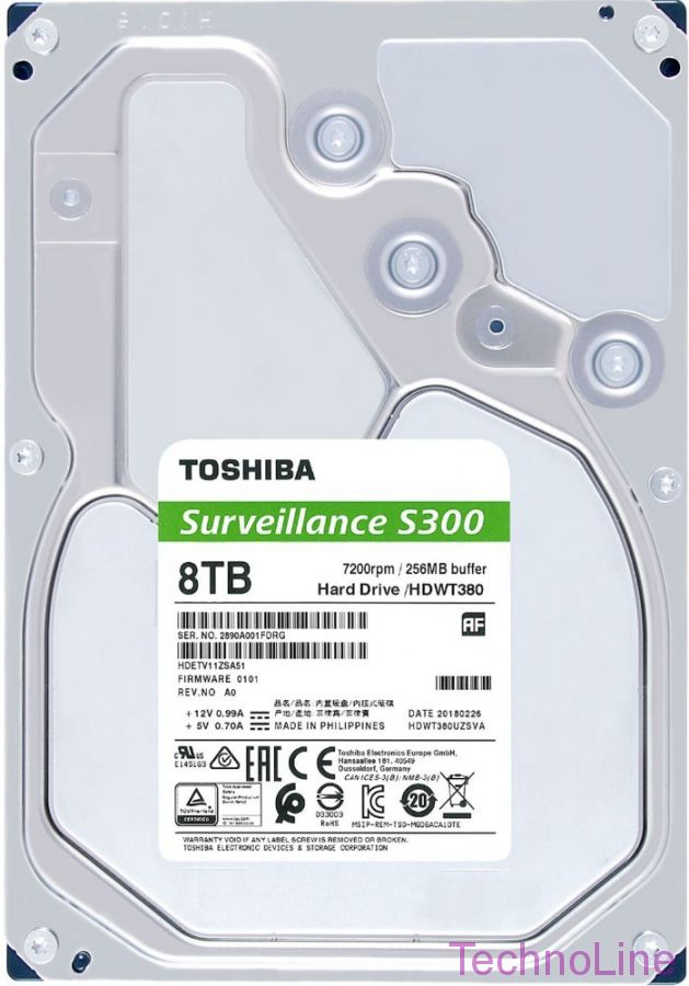 Жесткий диск 8000Gb Toshiba S300 HDWT380UZSVA