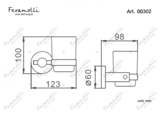 Стакан Feramolli BL302, черный схема 2